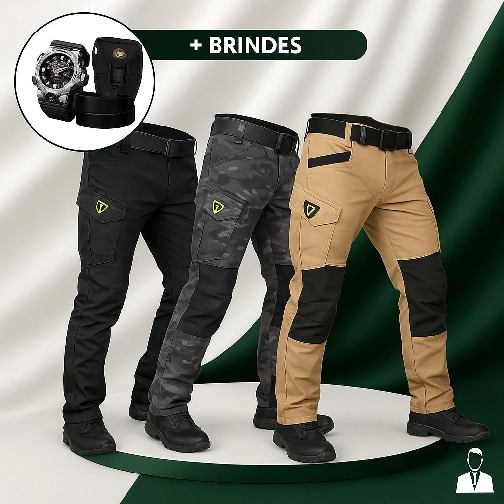 [Leve 3 Pague 2] Calça Militar Vektor Lionor RipStop + Brindes: Relógio, Cinto e Mini Bag