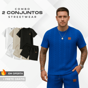 KIT 2 Conjuntos Streetwear |Camisa+Bermuda|
